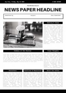 Black Simple Typewriter Newspaper Book Report