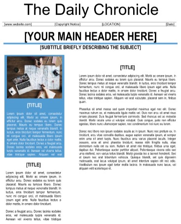 Daily Chronicle Newspaper Template Microsoft Word