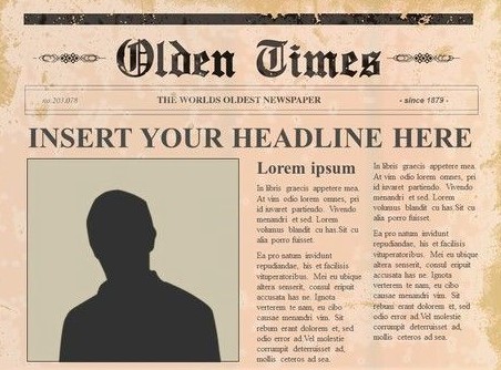 Old Fashioned Vintage Newspaper template edited by adding old paper style background