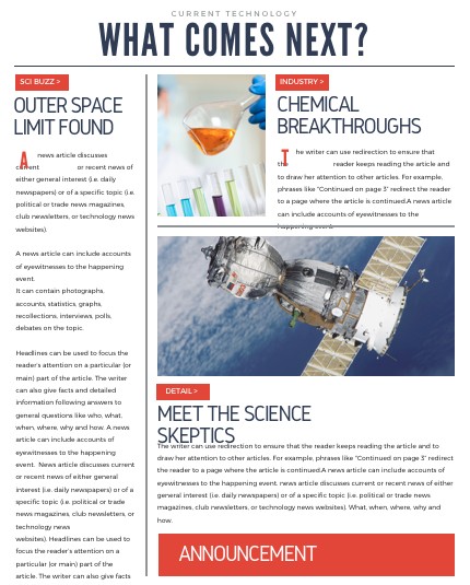 Science Technology Magazine Newsletter template