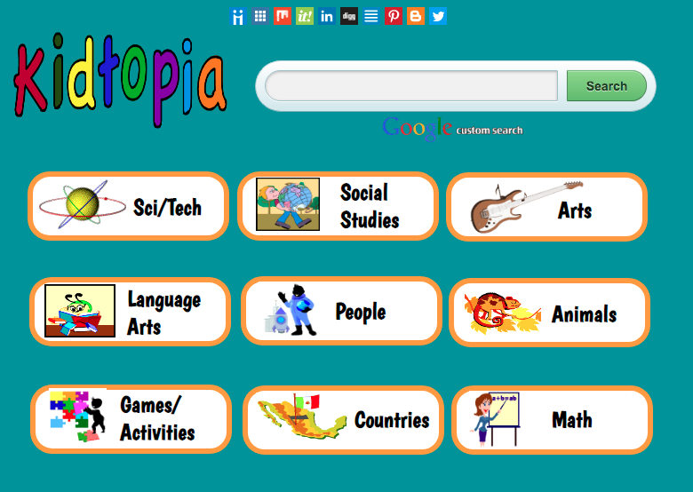 Kids safe Search Engine Kidtopia