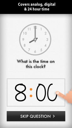 Quick Clocks app to teach children learn to tell time