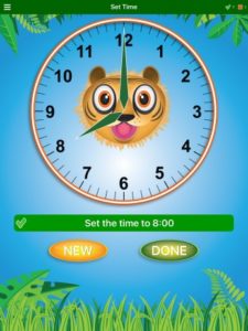 teach telling time with jungle time app