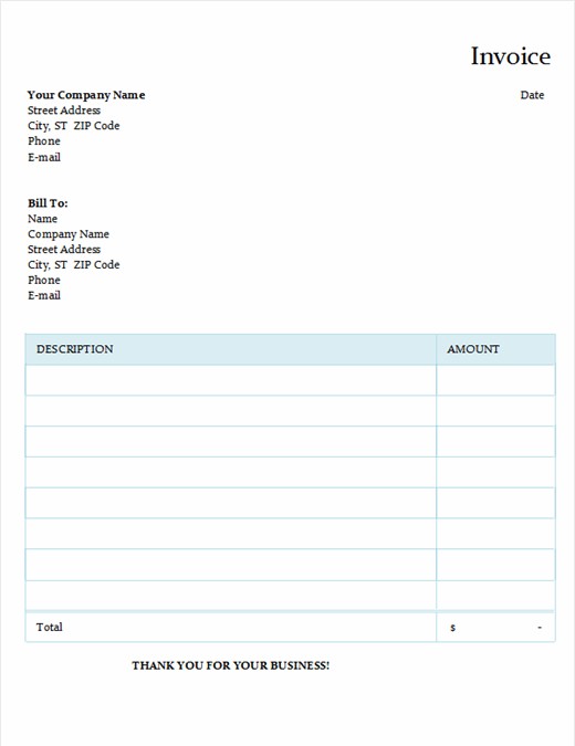 Calculate Total Amount Invoice Template Excel