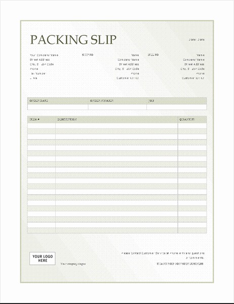 Packing Slip Colorful Table