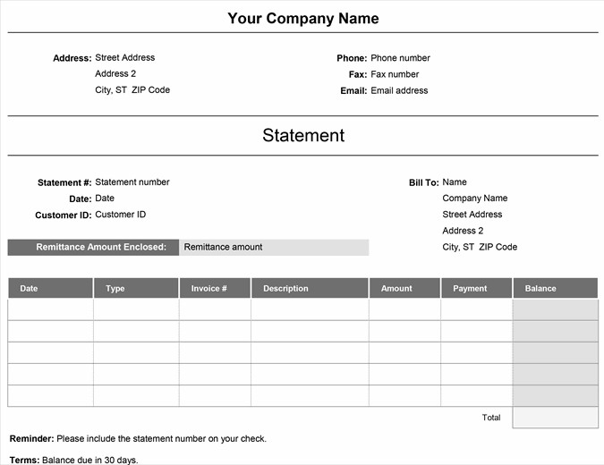 Remittance Invoice Template Excel