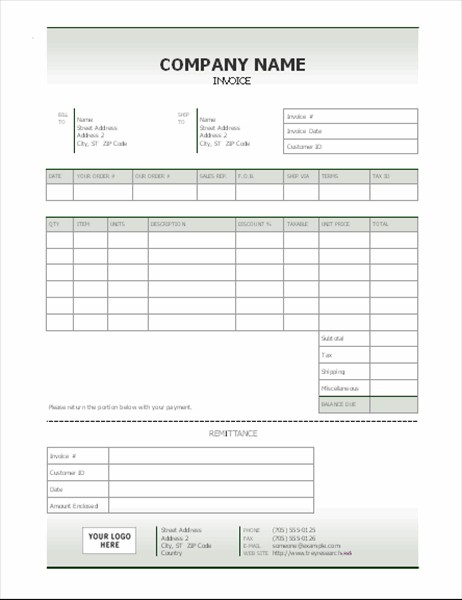 construction Invoice Template Word