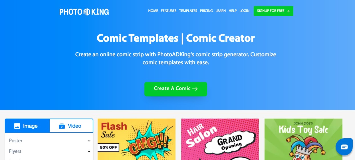 Comic creator and templates using fotoadking