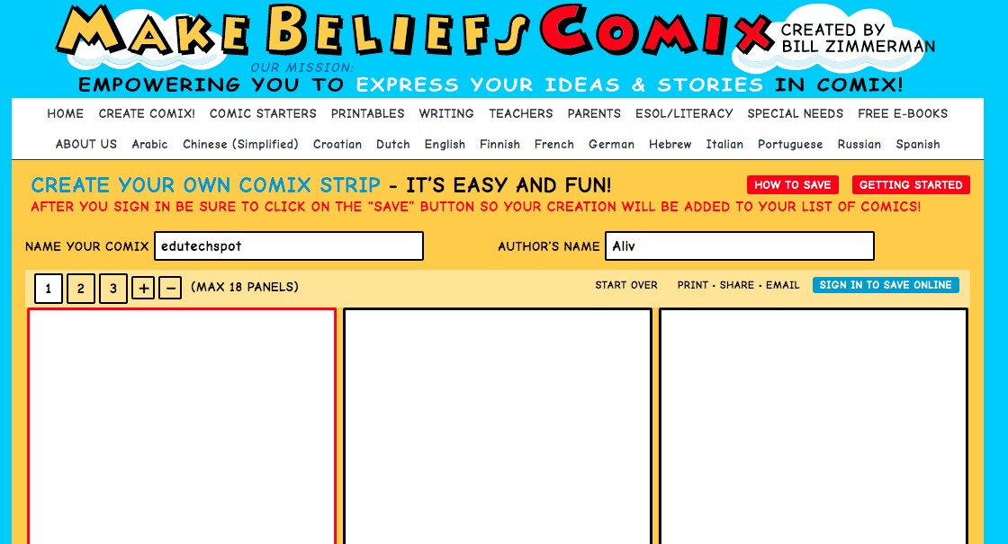 web based online free comic creator tool