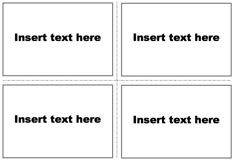 2x2 A4 Blank Flash Card Template for Word
