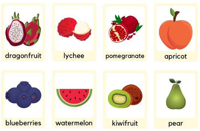 colorful fruits flashcards powerpoint free