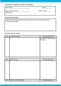 Simple While Blue Primary Secondary Lesson Plan