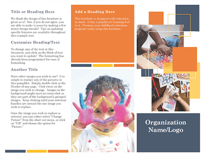 Trifold Word Brochure Template Educational