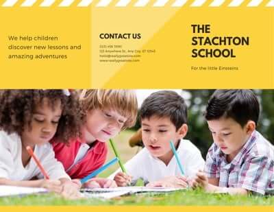 Trifold Yellow School Brochure
