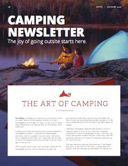 Camp Newsletter Template