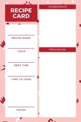 blank recipe card template