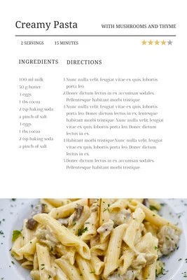 recipe template for cookbook