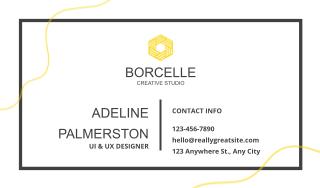 Creative business Card Yellow front