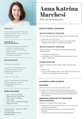 Attractive Academic Resume