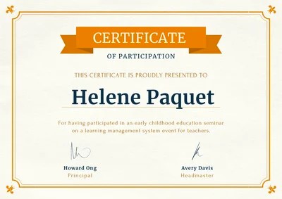 Certificate Of Participation 