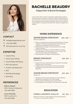 Experienced Professional Resume