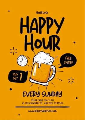Happy Hour Beer Poster