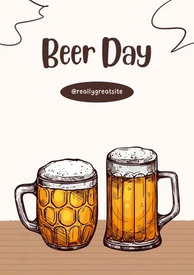 International Beer Day Poster Template