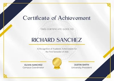 Modern Academic Achievement Certificate