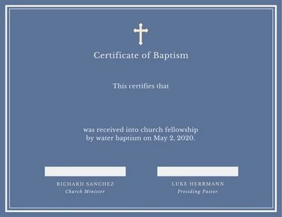 baptism certificate fellowship