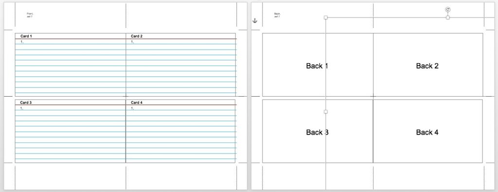 Excel Index Card Template