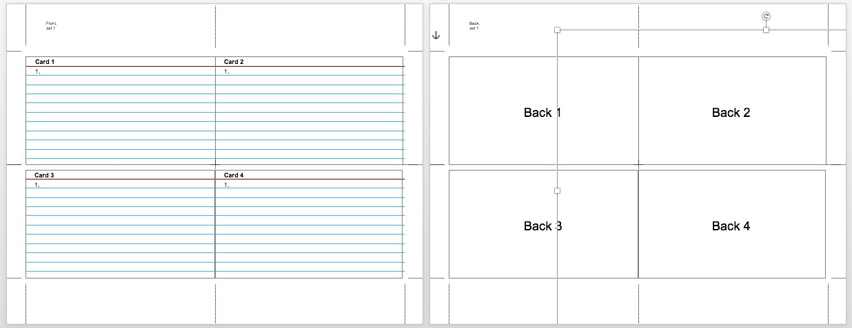 Create 3x5 | 4x6 | 5x8 Index Card Using Template in Google Docs