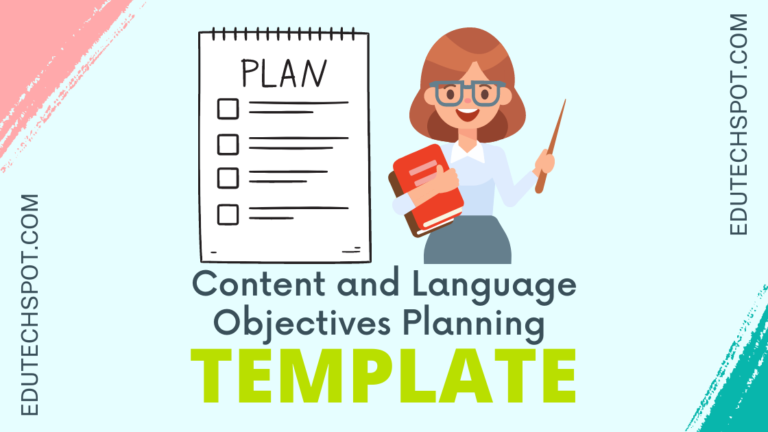 content and language objectives planning template