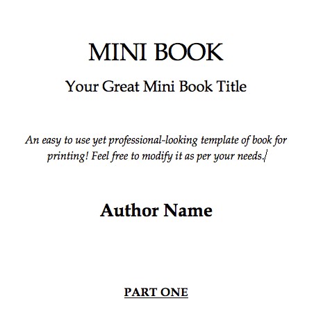 Mini Book Template Google Docs