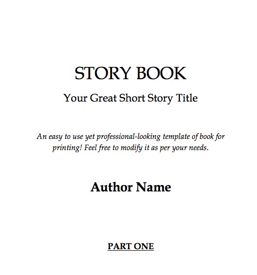 Story Book Template Google Docs