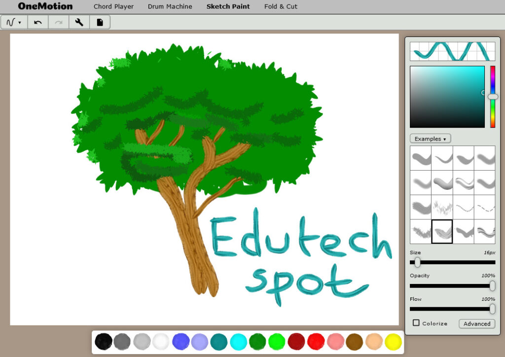 onemotion painting oline app tree by edutechspot