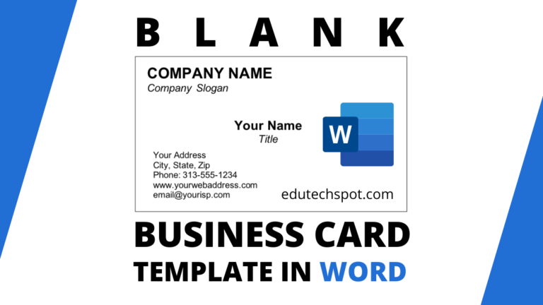 BLANK BUSINESS CARD TEMPLATE WORD