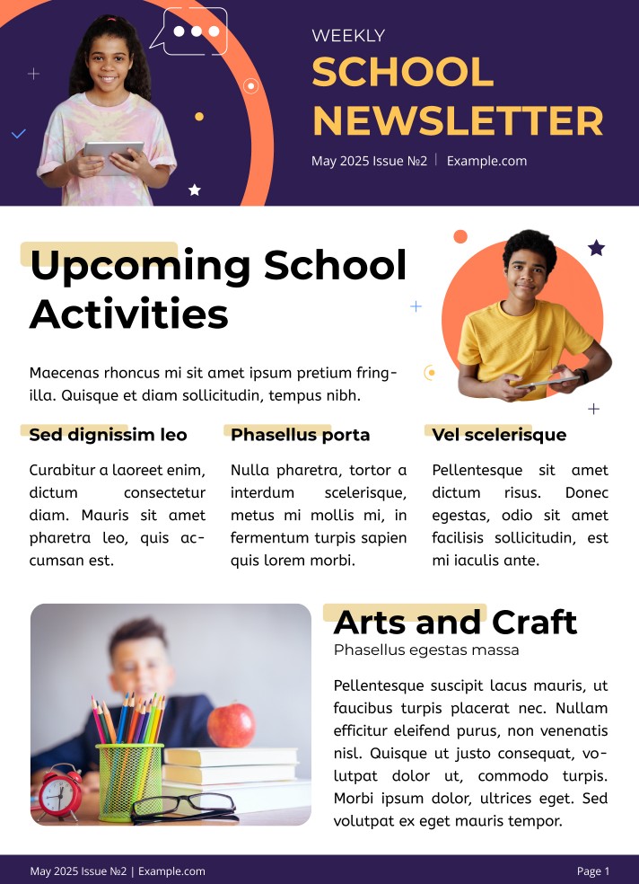 school event newsletter