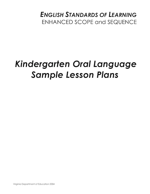 Kindergarten Lesson Plan Format
