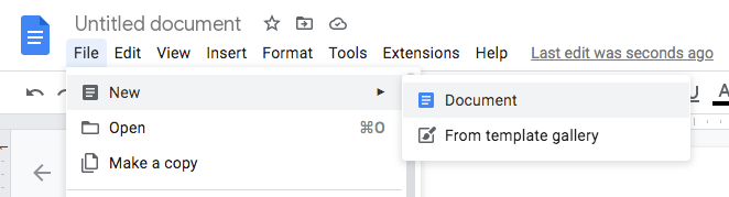 Create a New Document in Google Docs