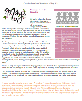 Creative May Newsletter