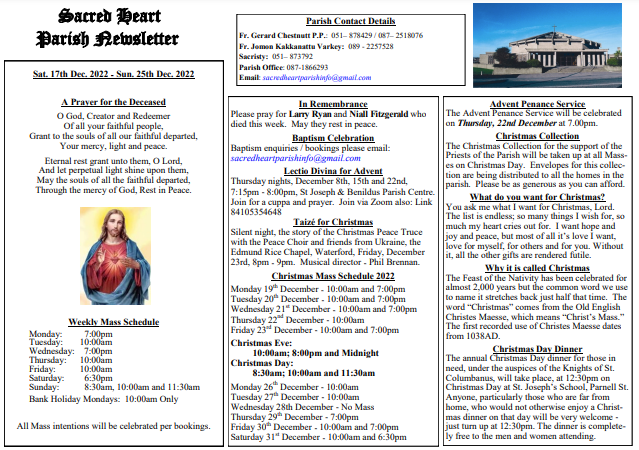 church newsletter three columns