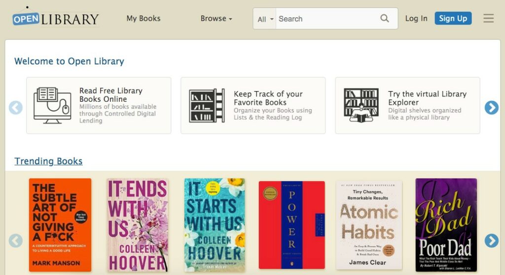 free ebooks online in open library