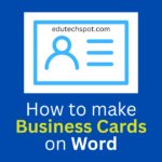 how to make business cards on word