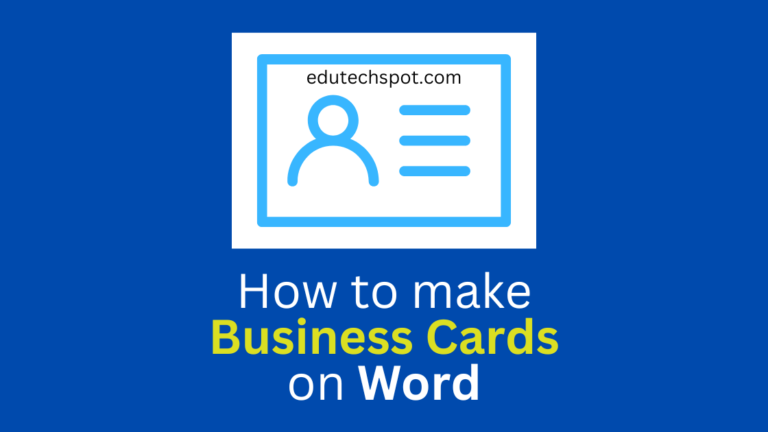 how to make business cards on word