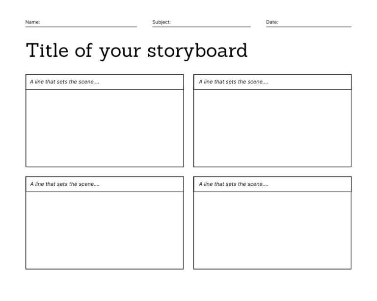 Storyboard Templates [ PPT, PDF, Word, Docs ] - Edutechspot