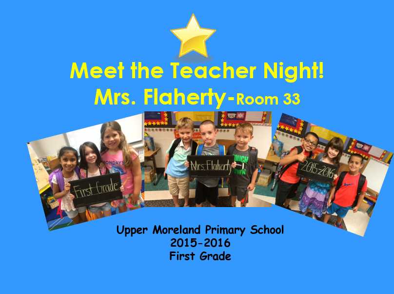 Meet the teacher examples primary school first grade