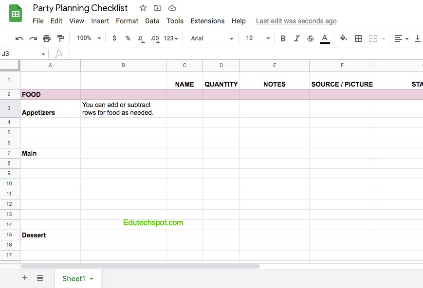 Event Planning Template Google Docs Party Planning Checklist