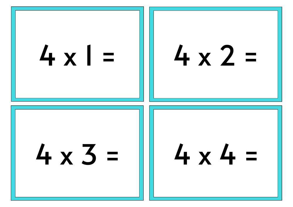 4x6 multiplication flashcards