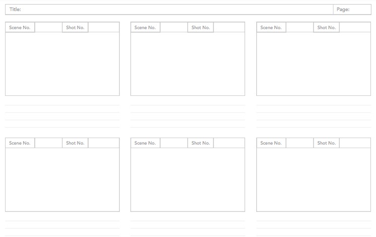 Video direction 6 panels storyboard pdf