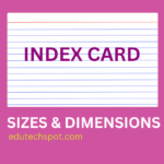 index card sizes dimensions